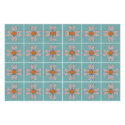 Konyha csempe matrica Virágmotívumok a kompozícióban