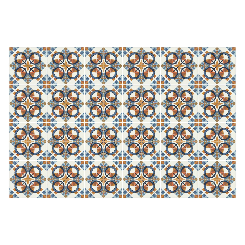 Fali csempe matrica Geometriai körök és csillagok