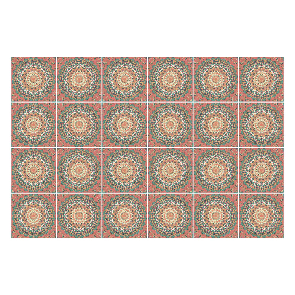 Konyha csempe matrica Mandalák szabályos elrendezésben