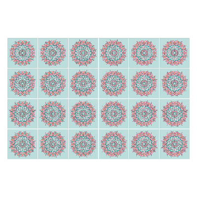 Csempe dekor matrica Kék mandalák