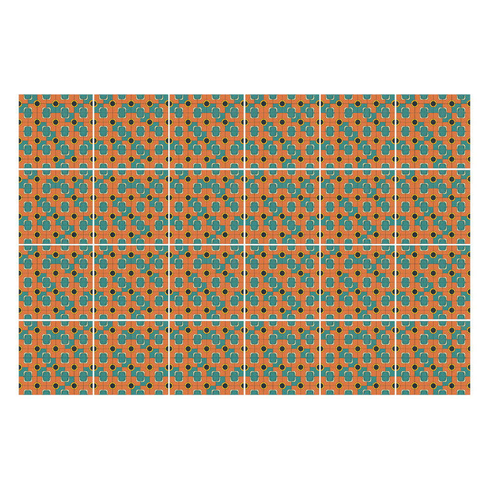 Konyha csempe matrica Retro vintage minta