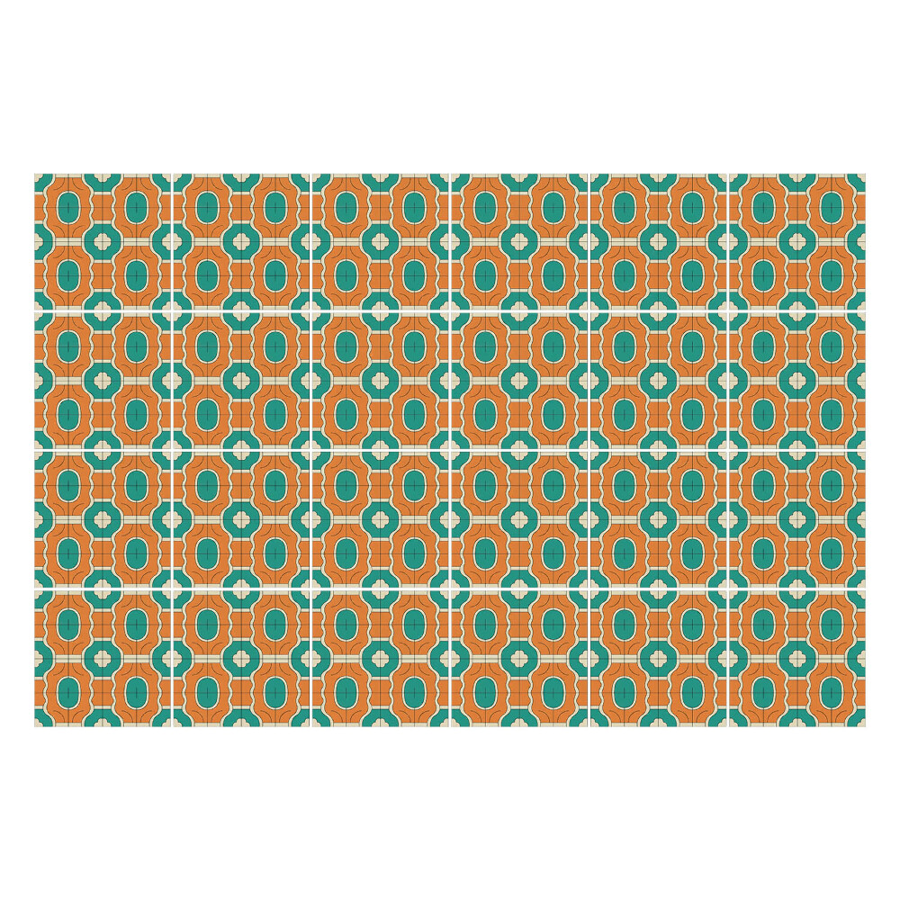 Fali csempe matrica Ovális vintage formák