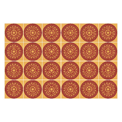 Konyha csempe matrica Körökben elhelyezett mandalák