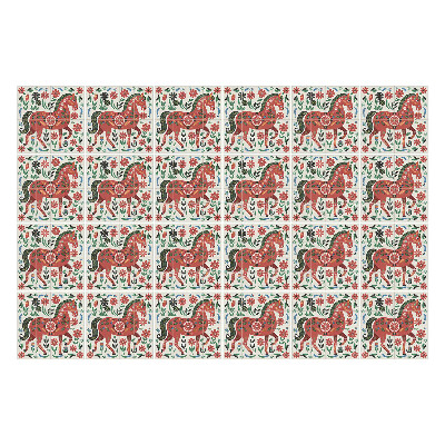 Konyha csempe matrica Lovak virágkötészetben