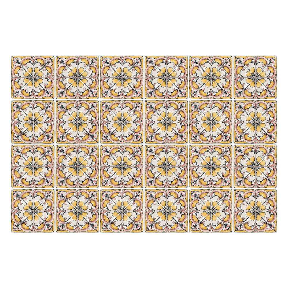 Csempe dekor matrica Virágdíszek hálóban