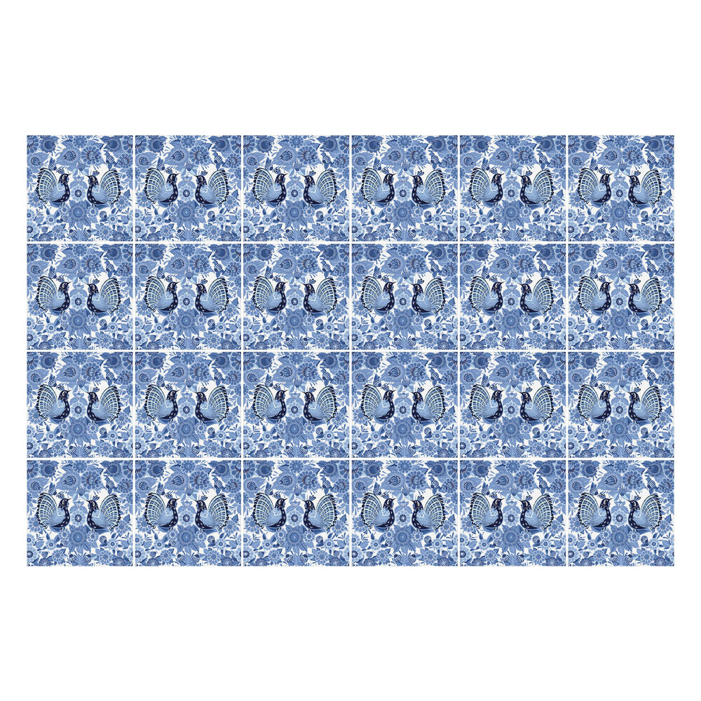 Csempe dekor matrica Virágmotívumok pillangókkal