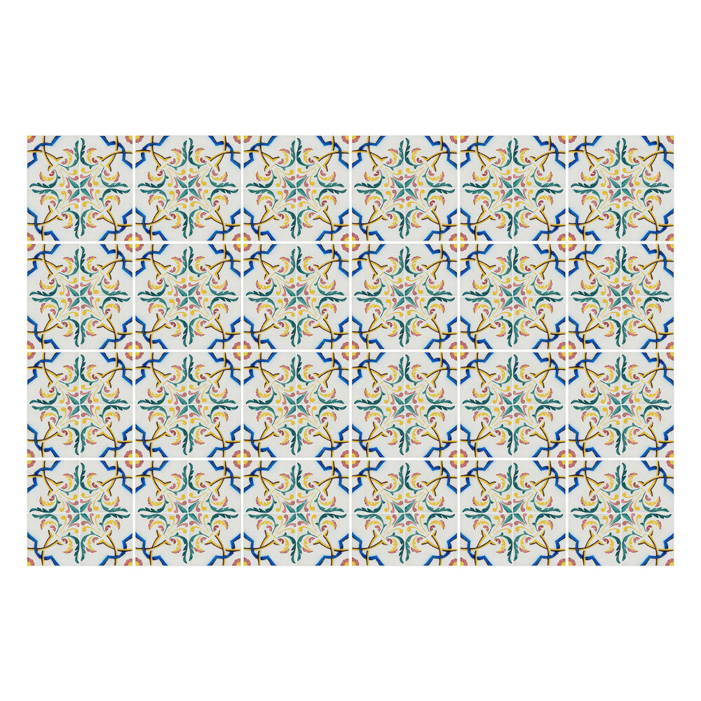 Csempe dekor matrica Virágdíszek az elrendezésben