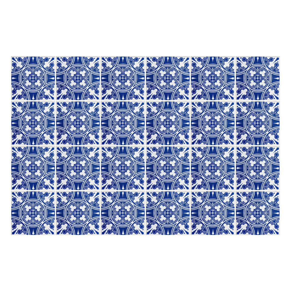 Konyha csempe matrica Virágdíszek körökben