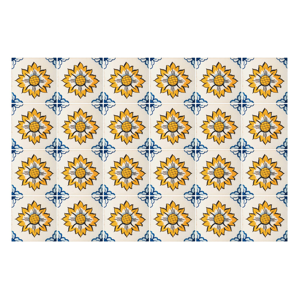 Fali csempe matrica Retro napraforgók