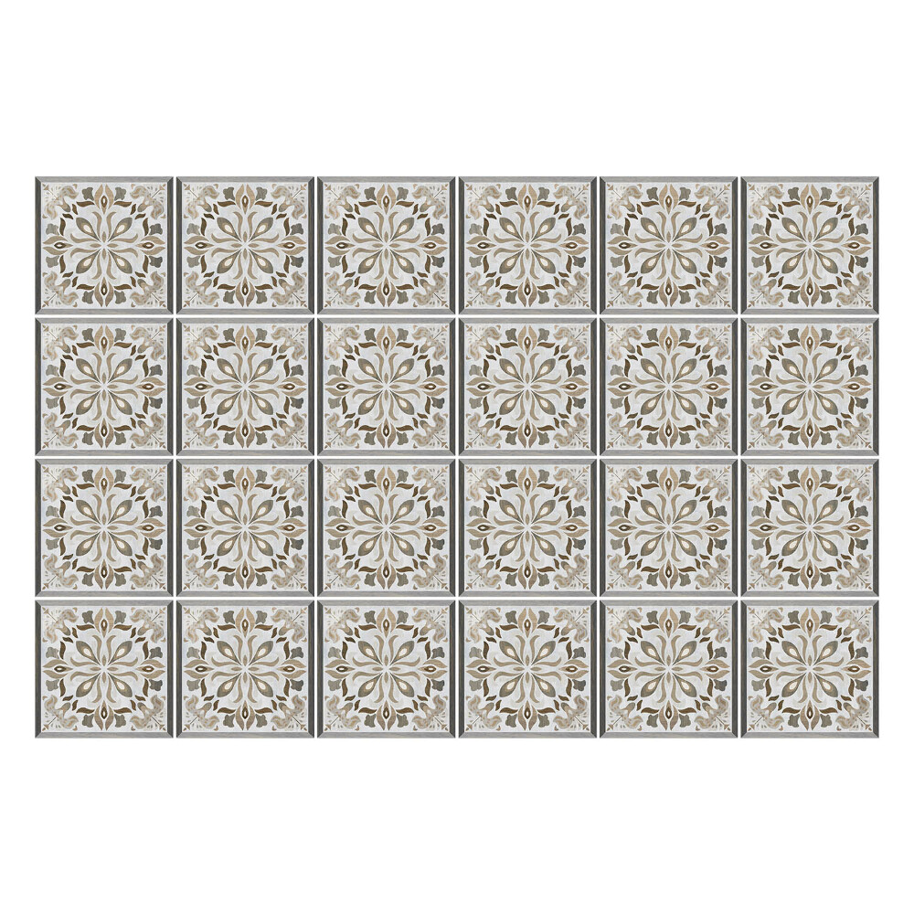 Konyha csempe matrica Elegáns virágos csempe