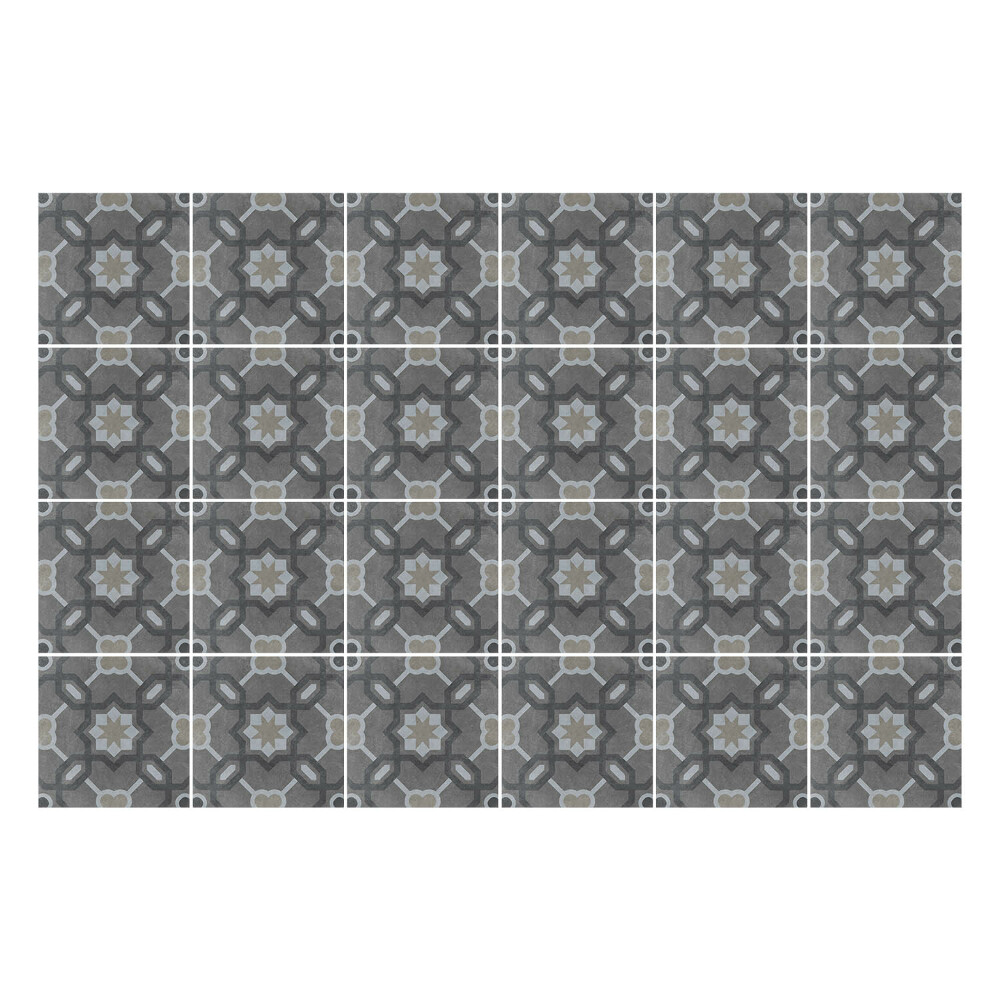 Fali csempe matrica Geometrikus virágok és csillagok