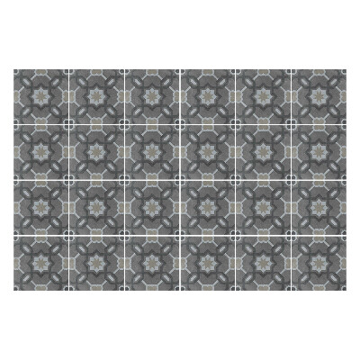 Fali csempe matrica Geometrikus virágok és csillagok