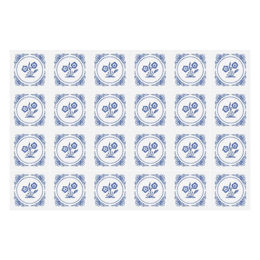 Csempe dekor matrica Kék virág mozaik