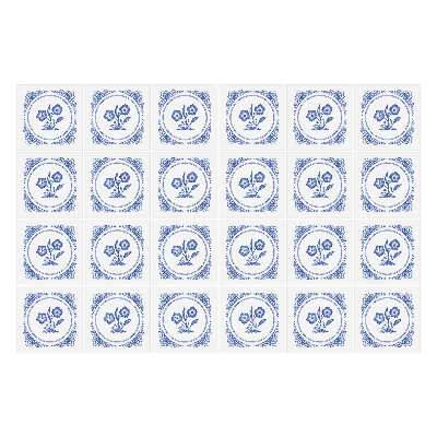 Csempe dekor matrica Kék virág mozaik