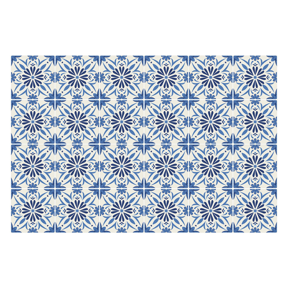 Csempe dekor matrica Kockás virágmotívum