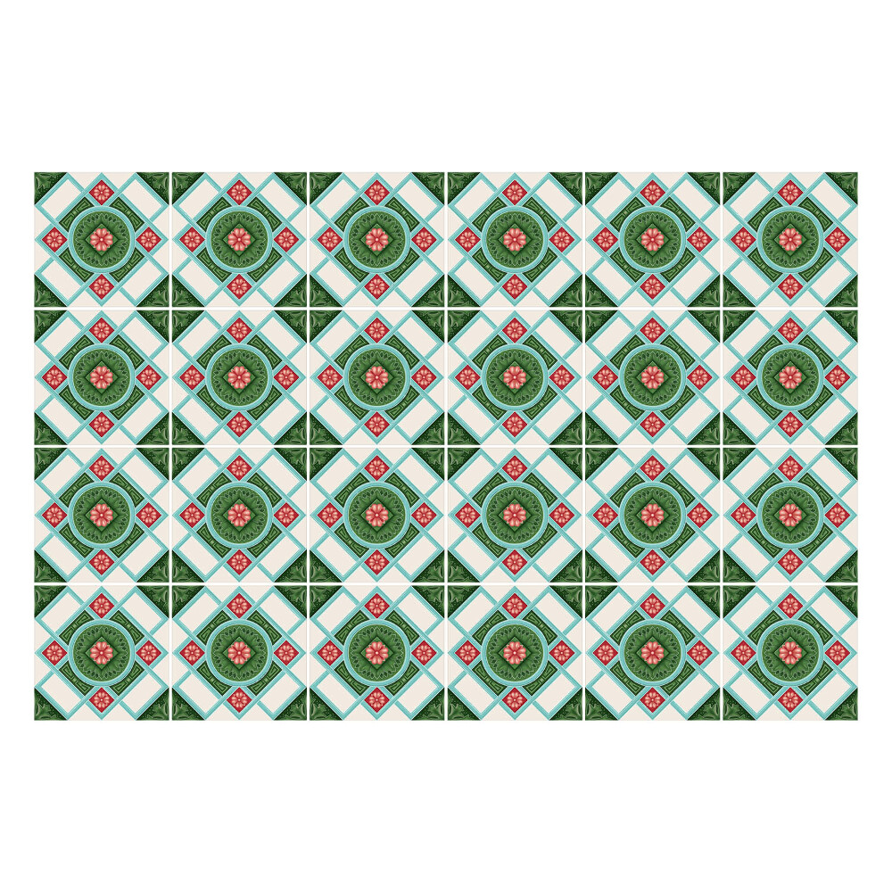 Csempe dekor matrica Virágmotívum rombuszokban