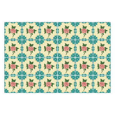 Csempe dekor matrica Retro vintage virágok