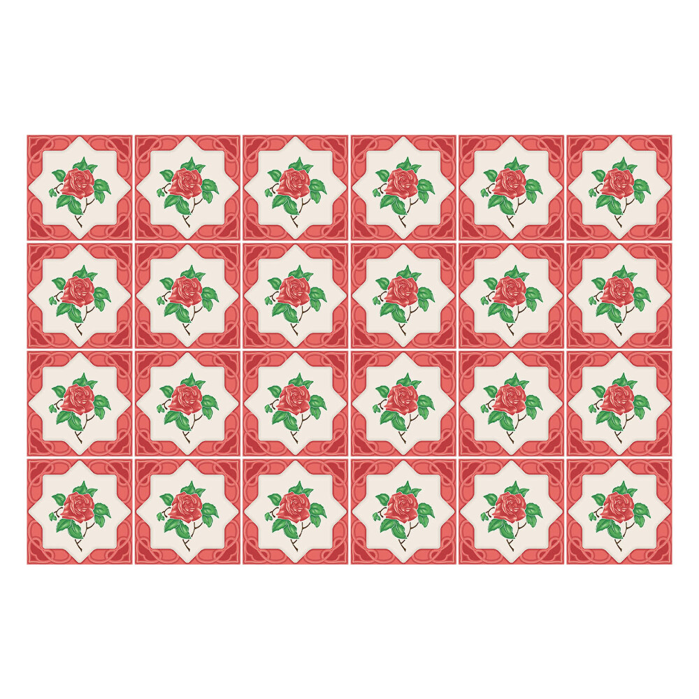 Konyha csempe matrica Virágos rózsamotívumok