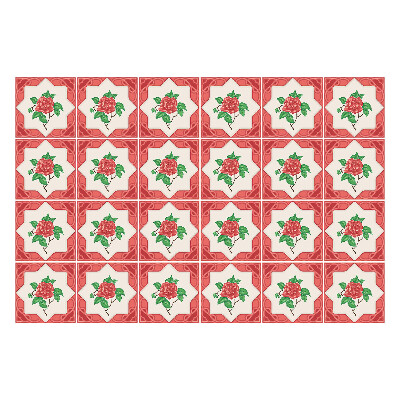 Konyha csempe matrica Virágos rózsamotívumok