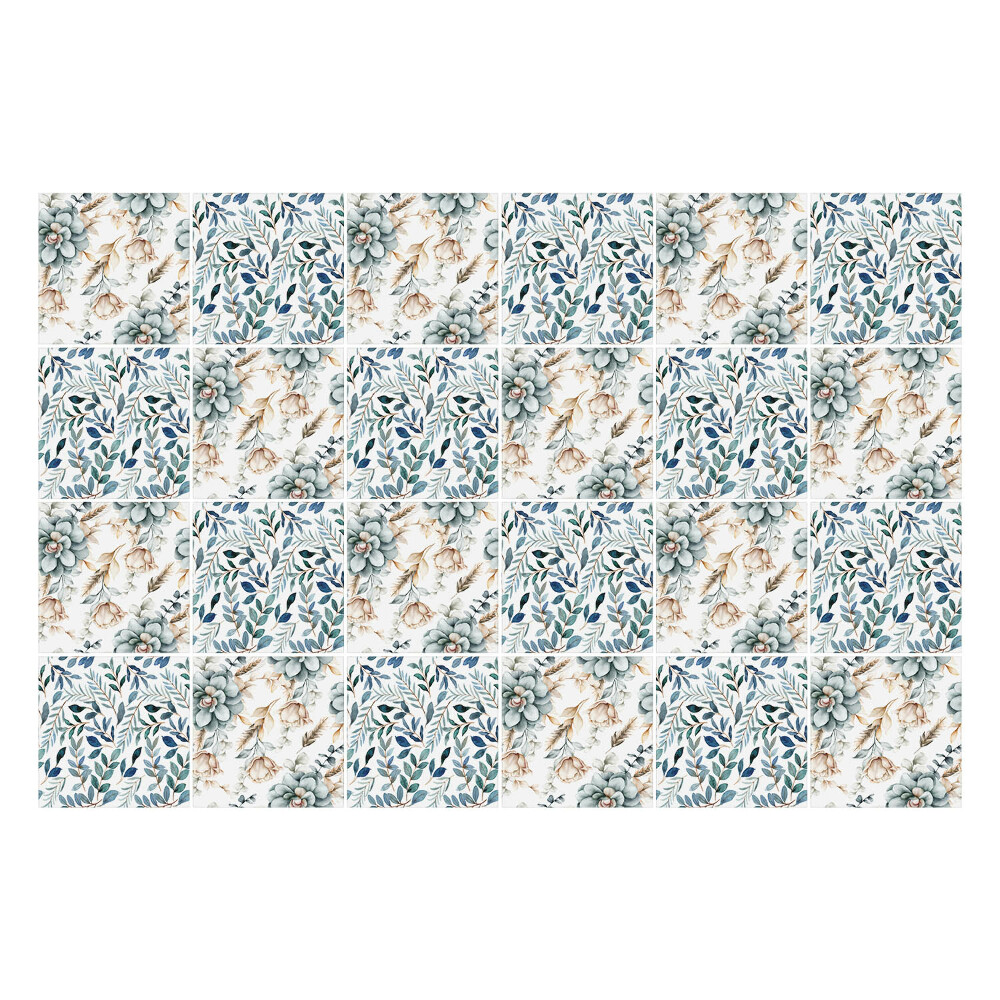 Fali csempe matrica Virágos növényi motívum