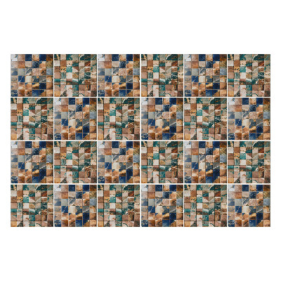 Fali csempe matrica Geometrikus négyzetekkel díszített mozaik