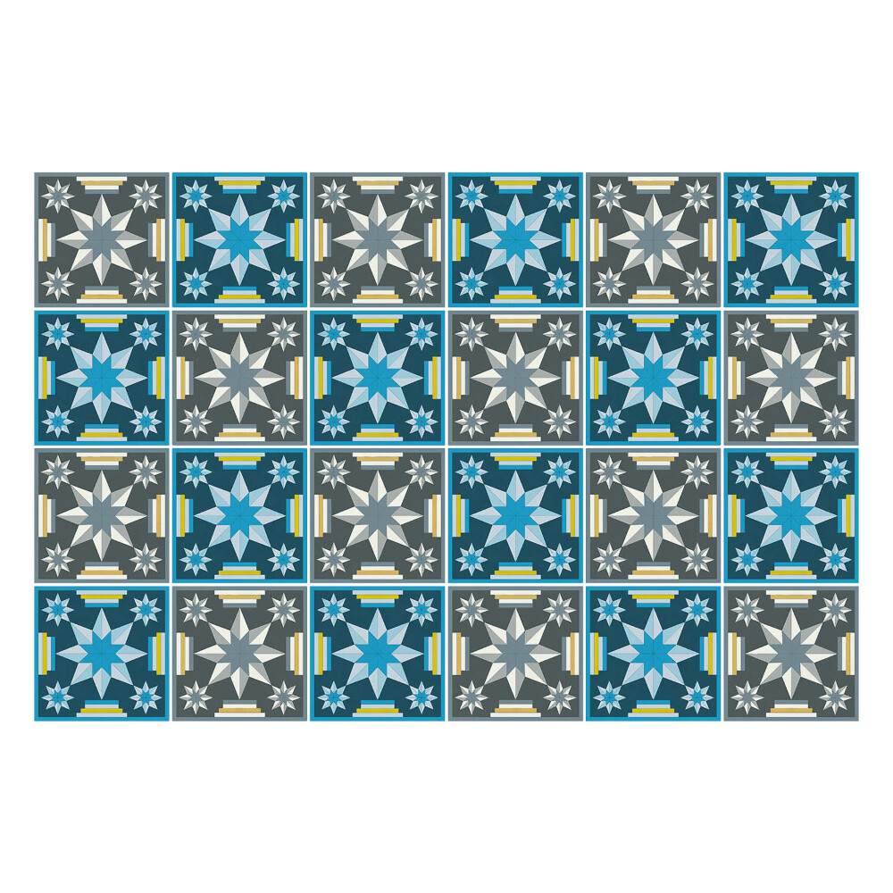 Konyha csempe matrica Geometriai csillagok rácsban