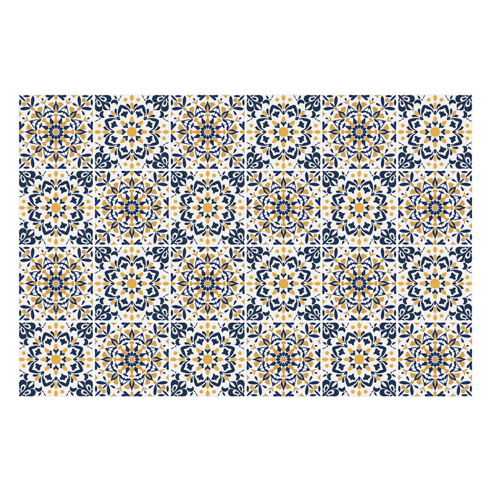 Fali csempe matrica Virágos mandalák rácsban