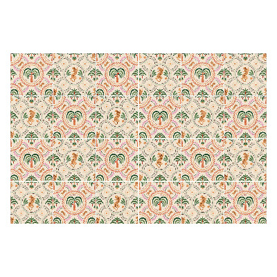 Konyha csempe matrica Trópusi levelek és ananász