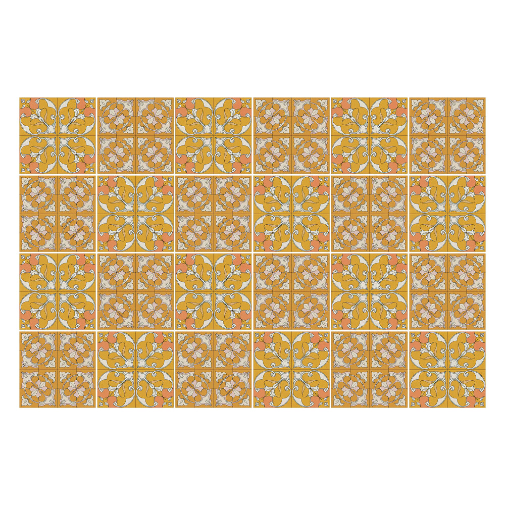 Konyha csempe matrica Virágmotívumok keretekben