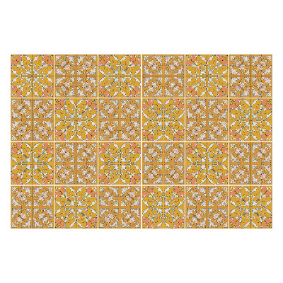 Konyha csempe matrica Virágmotívumok keretekben