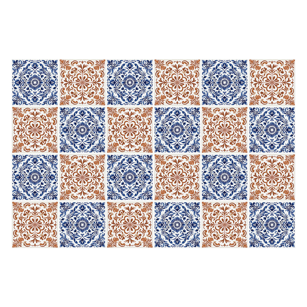 Fali csempe matrica Virágdíszek hálóban