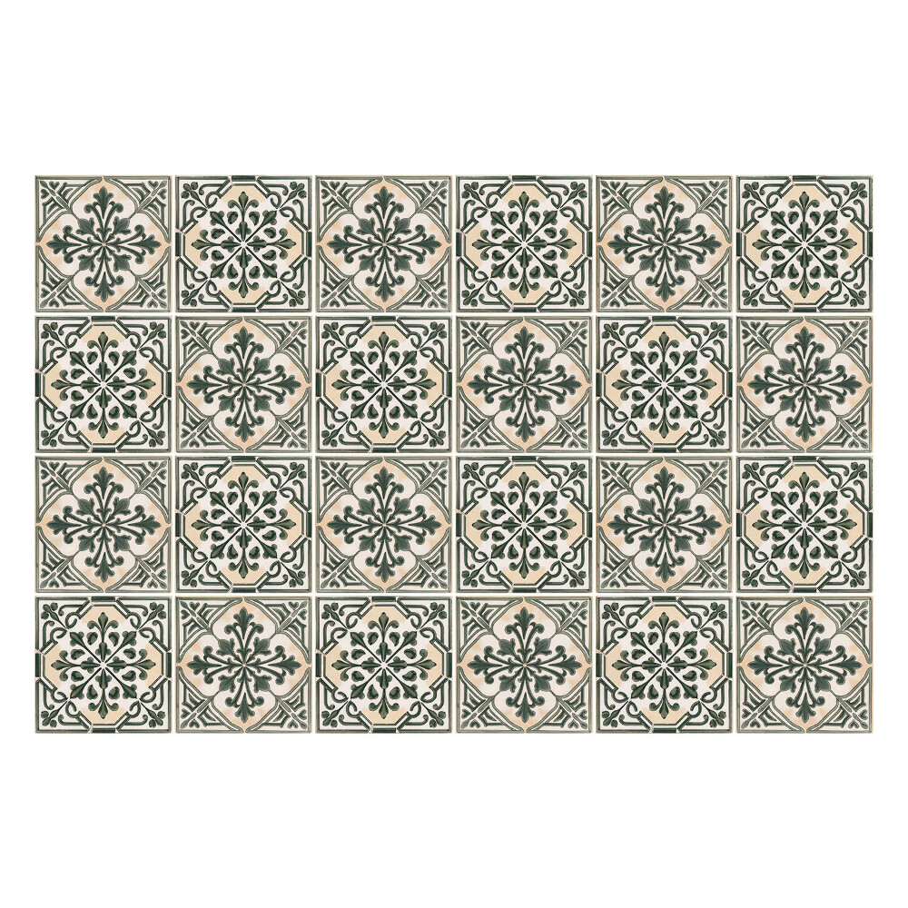 Fali csempe matrica Virágdíszek hálóban