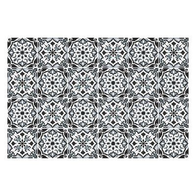 Fali csempe matrica Virágdíszek körökben