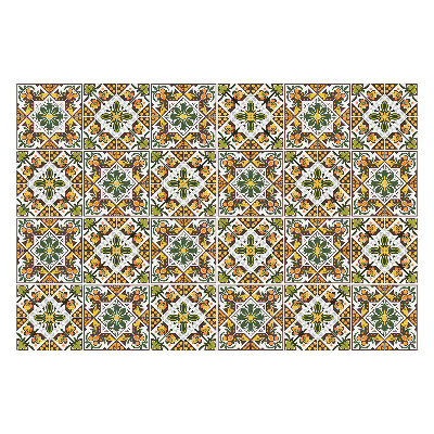 Konyha csempe matrica Virágdíszek négyzetekben