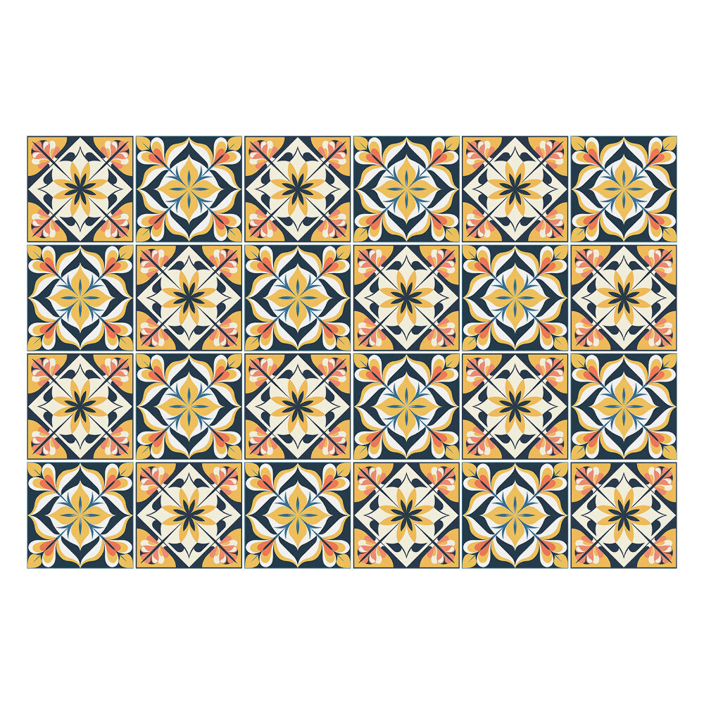 Csempe dekor matrica Virágmotívumok a kompozícióban