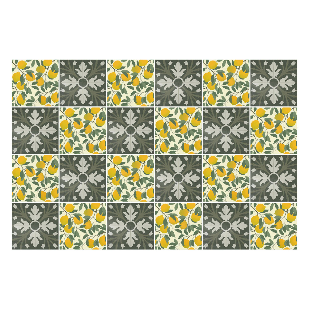 Konyha csempe matrica Leveles és citrusos motívumok