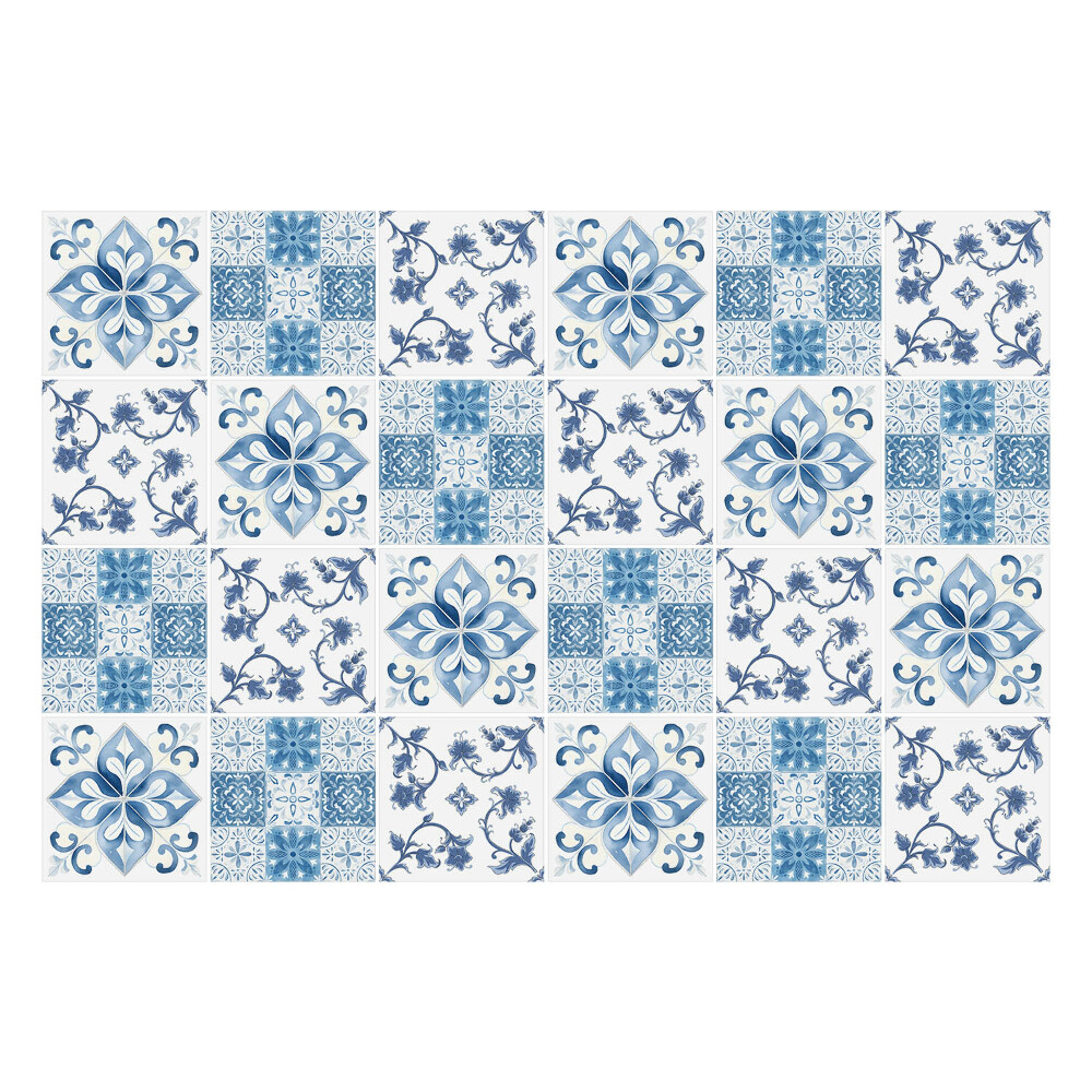 Fali csempe matrica Klasszikus csempék díszekkel