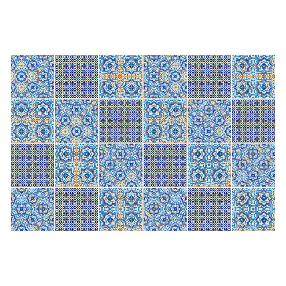 Konyha csempe matrica Kis kék díszek