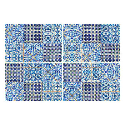 Konyha csempe matrica Kis kék díszek