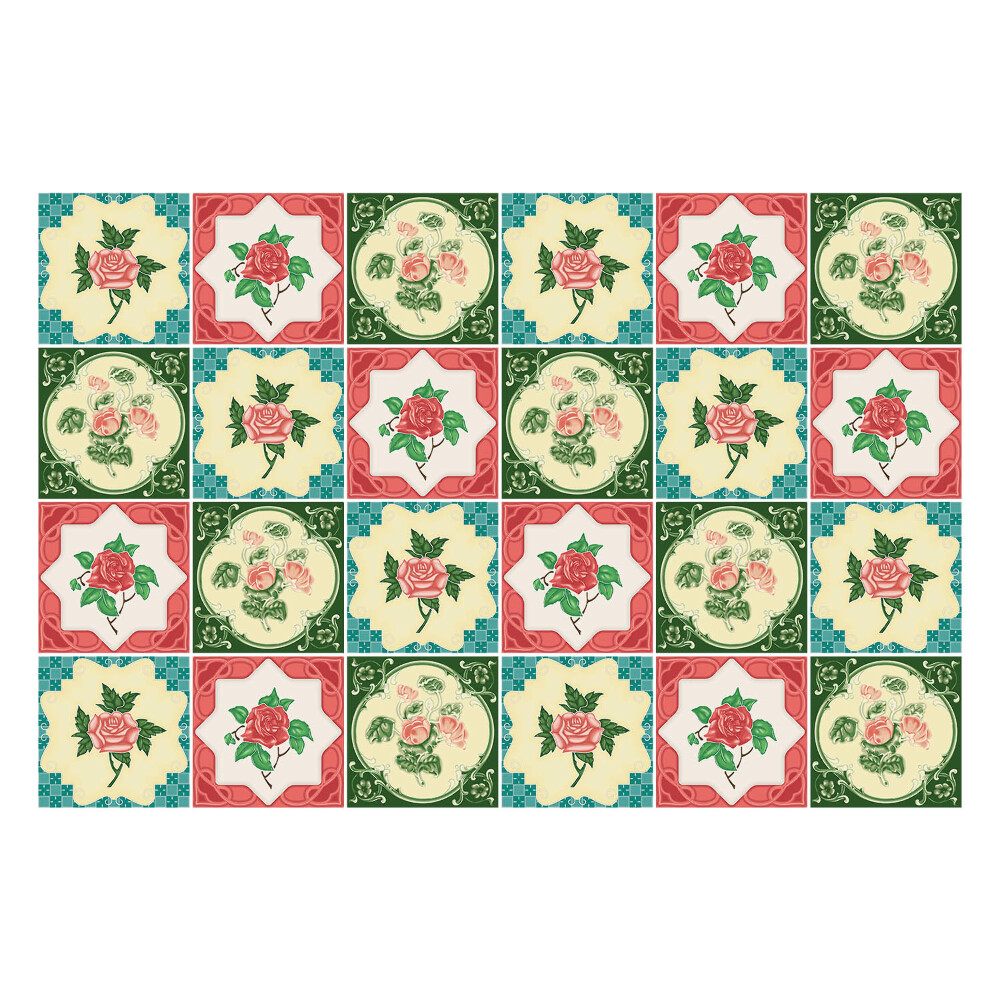 Csempe dekor matrica Virágos rózsamotívumok