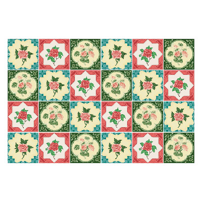 Csempe dekor matrica Virágos rózsamotívumok