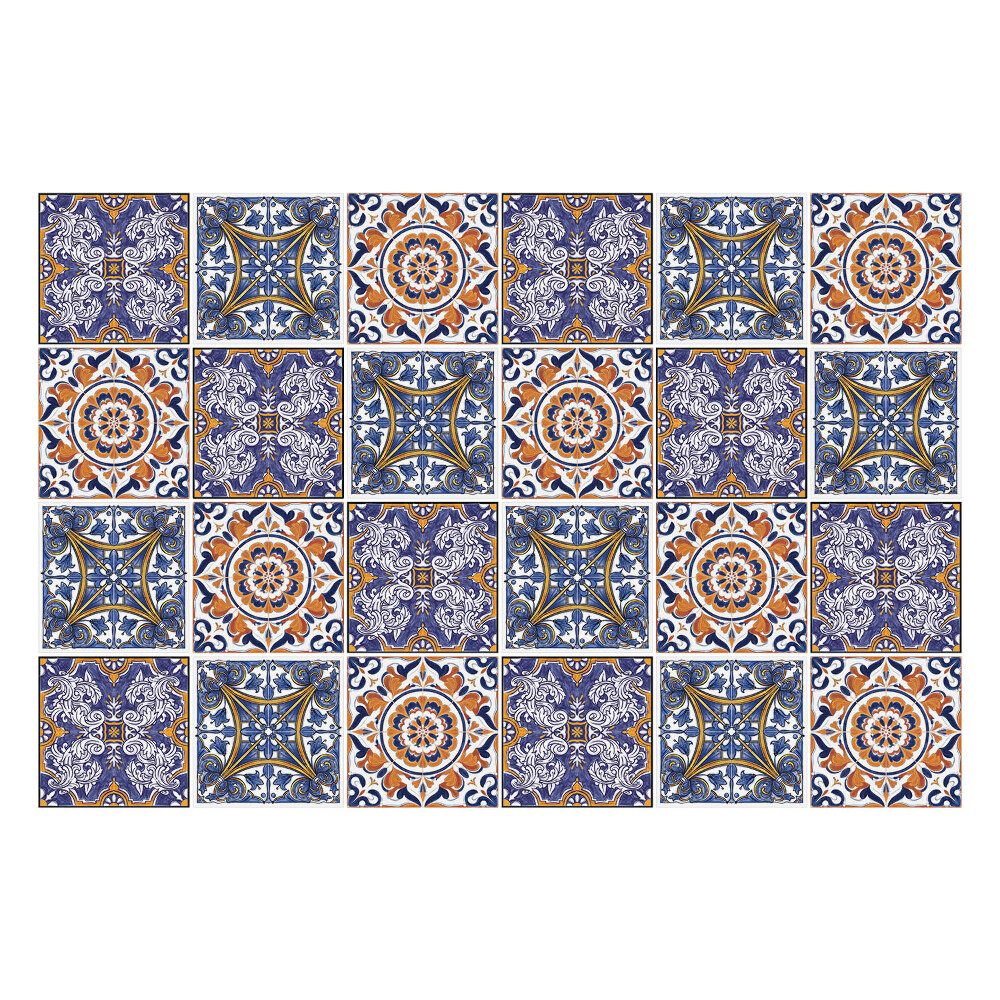 Konyha csempe matrica Virág- és geometrikus motívumok