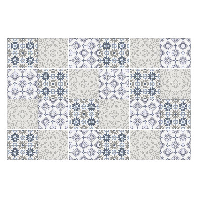 Fali csempe matrica Kockás virágmotívumok