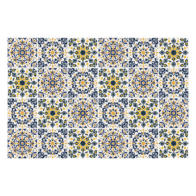 Konyha csempe matrica Geometrikus virágok és levelek