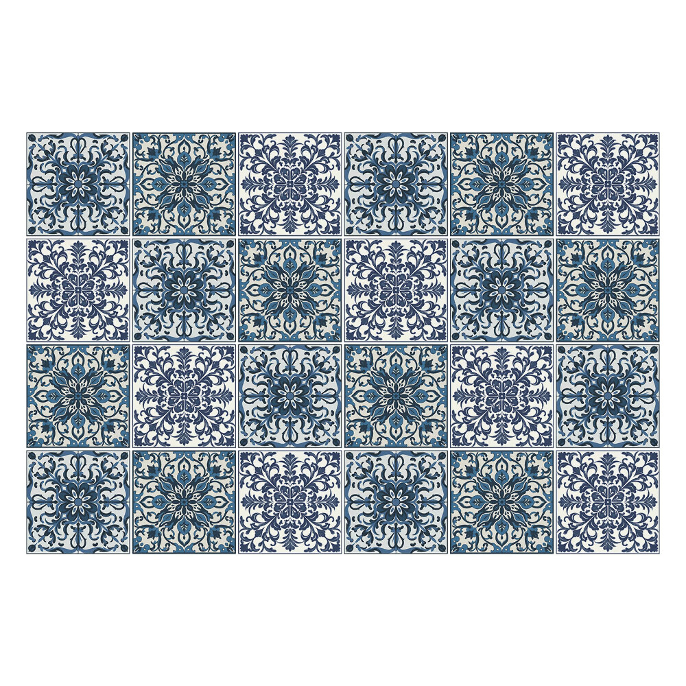 Csempe dekor matrica Virágdíszek hálóban