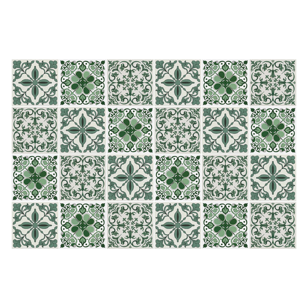 Csempe dekor matrica Mintás zöld csempék