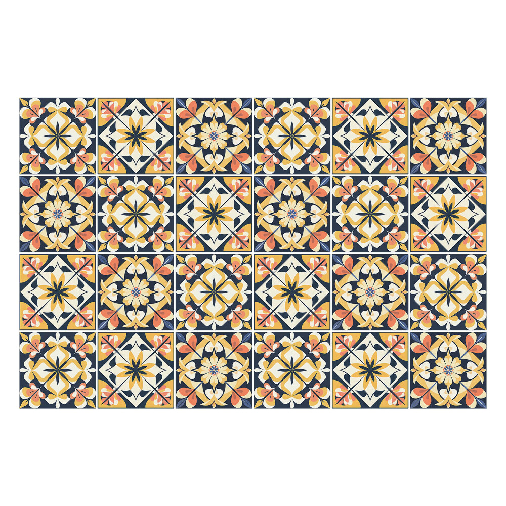 Konyha csempe matrica Mintás retro mozaik