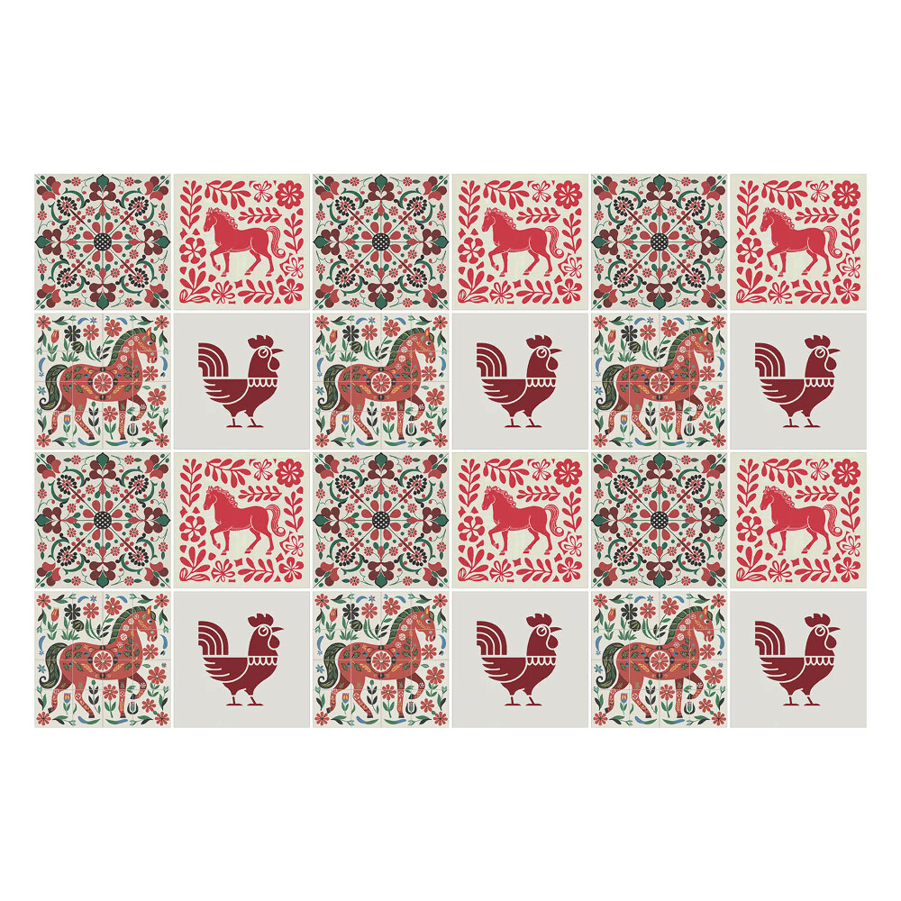 Csempe dekor matrica Népi állatmotívumok