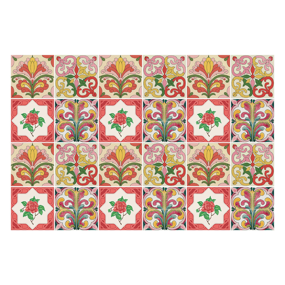 Konyha csempe matrica Virágdíszek