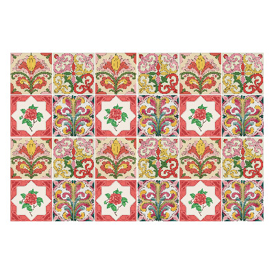 Konyha csempe matrica Virágdíszek